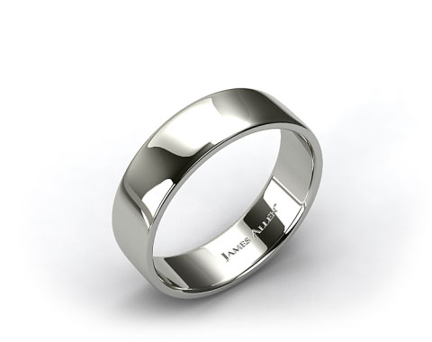18k White Gold 7.5mm Slightly Flat Comfort Fit Wedding Ring